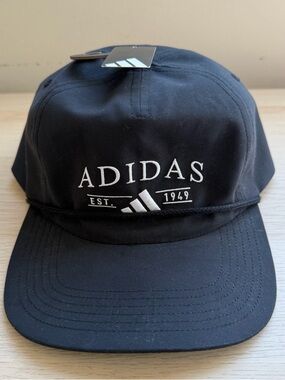 adidas Black Baseball Cap with White Embroidered Logo